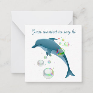 Carte De Correspondance Cute dauphin sentiment bonjour