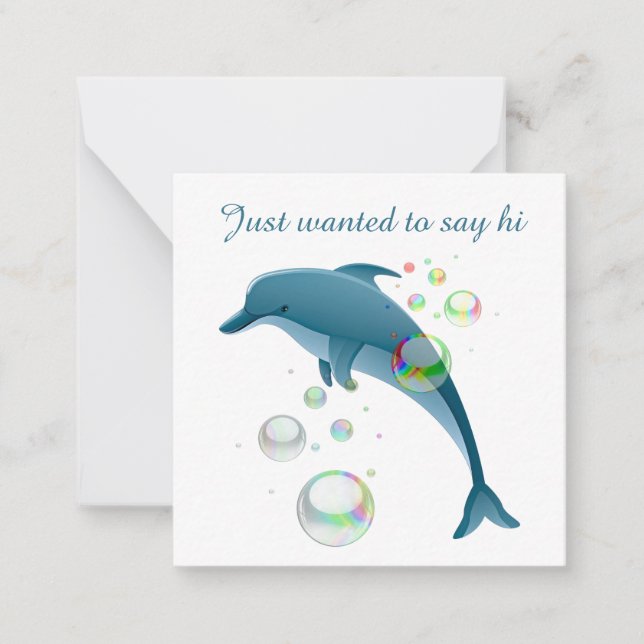 Carte De Correspondance Cute dauphin sentiment bonjour (Devant)