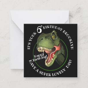 Carte De Correspondance Cute Dinosaur Customisé âge des enfants Anniversai