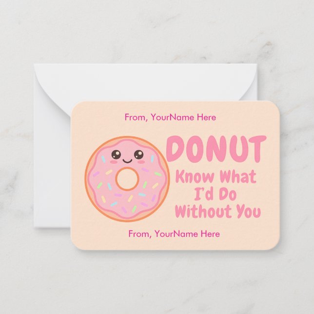 Carte De Correspondance Cute Donut Classroom Valentine Card (Devant)