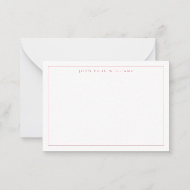 Carte De Correspondance Cute Dusty Rose Professionnel Simple Bordure mince (Devant)