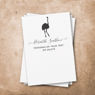 Carte De Correspondance Cute Funny Animal Ostrich Bird Papier à lettres pe