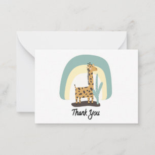 Carte De Correspondance Cute Giraffe Merci