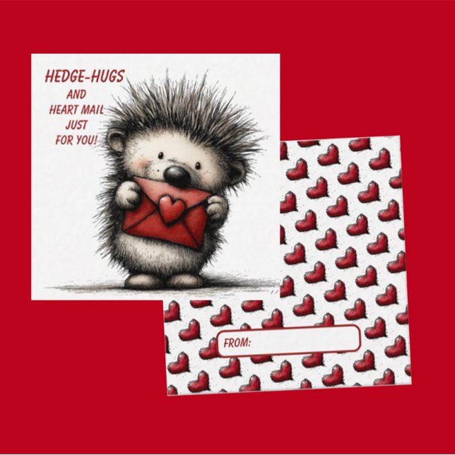 Carte De Correspondance Cute Hedgehog Valentine Card  (Créateur téléchargé)