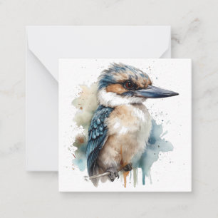 Carte De Correspondance Cute Kookaburra sur une branche peinte en couleur 