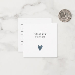 Carte De Correspondance Cute Little Blue Heart Thank You Card