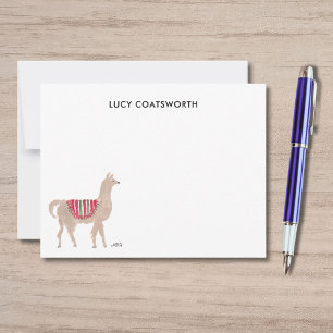 Carte De Correspondance Cute Llama Personnalisé Boho Animal Artwork