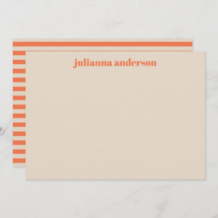 Carte De Correspondance Cute Moderne Été Orange rayé Personnalisé 