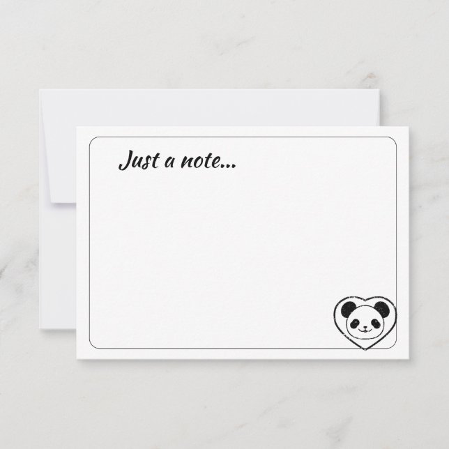 Carte De Correspondance Cute Panda Bear Cartoon Custom Just a Note (Devant)