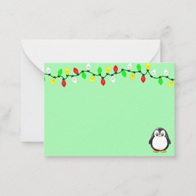 Carte De Correspondance Cute Penguin Cartoon Blank Custom Christmas (Devant)