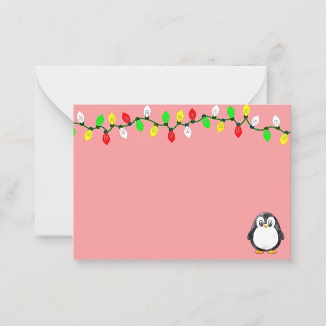 Carte De Correspondance Cute Penguin Cartoon Blank Custom Christmas (Devant)