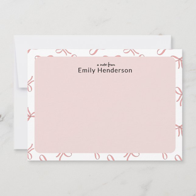 Carte De Correspondance Cute Pink Bow Girly Coquette Bow Frame  (Devant)