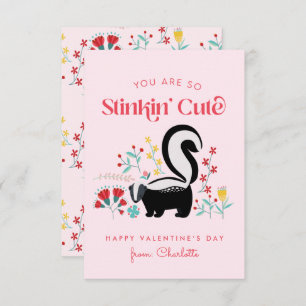 Carte De Correspondance Cute Pink Skunk Classroom Valentine