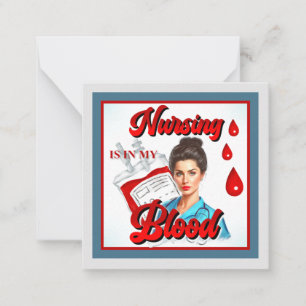 Carte De Correspondance Cute Pinup_ Soins infirmiers dans mon sang