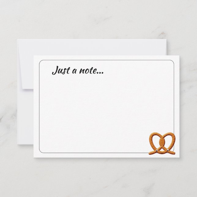 Carte De Correspondance Cute Pretzel Drawing Custom Just a Note (Devant)