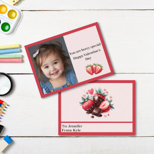 Carte De Correspondance Cute rose et rouge Berry Photo Salle de classe Sai