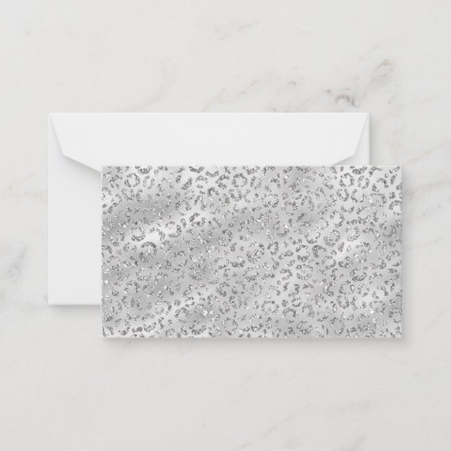 Carte De Correspondance Cute Silver Cheetah (Devant)
