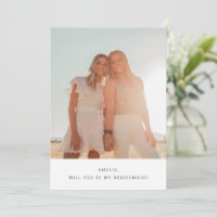 Cute Simple Typographie Photo Bridesmaid Propositi