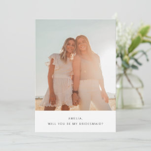 Carte De Correspondance Cute Simple Typographie Photo Bridesmaid Propositi