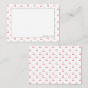 Carte De Correspondance Cute Tendance Cerises Personnalisées