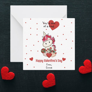 Carte De Correspondance Cute Unicorn Classroom Valentine's Day Cards