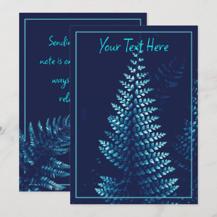Carte De Correspondance Cyanotype de Cyan et de Fougère Bleue Moody Inspir