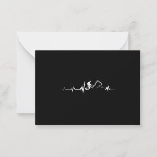 Carte De Correspondance Cyclisme Heartbeat Course Vélo de montagne Vélo