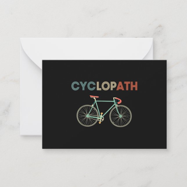 Carte De Correspondance Cyclopath Bicyclette amusant Humour cycliste (Devant)