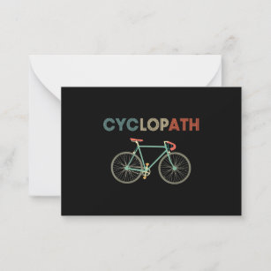 Carte De Correspondance Cyclopath Bicyclette amusant Humour cycliste