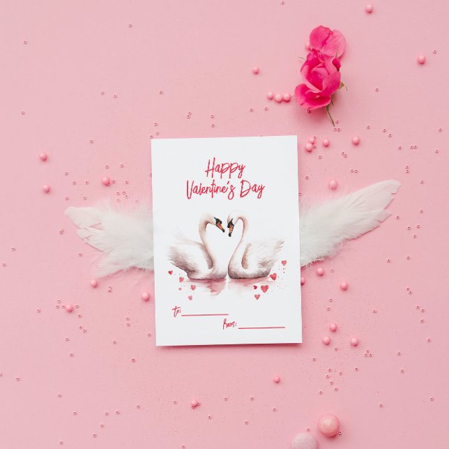 Carte De Correspondance Cygnes en amour Saint-Valentin (Créateur téléchargé)