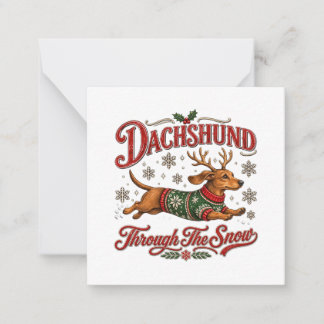 Carte De Correspondance Dachshund à travers la neige