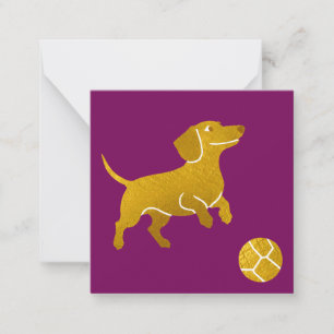 Carte De Correspondance Dachshund Avec Balle Chien Saucisse Moderne Simple