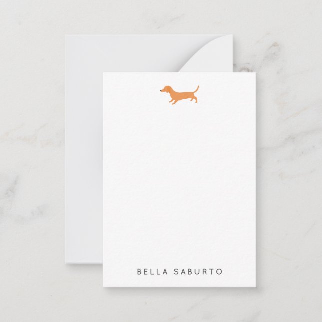 Carte De Correspondance Dachshund Dog Personal Flat Note Card (Devant)