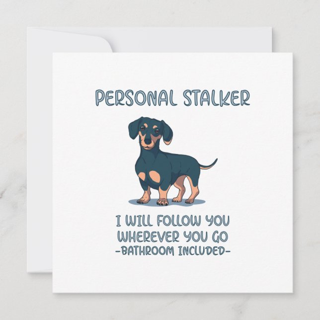 Carte De Correspondance Dachshund Personal Stalker (Devant)