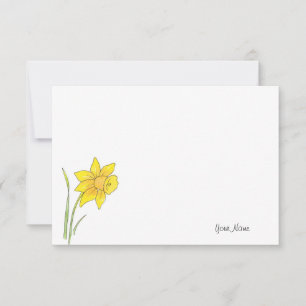 Carte De Correspondance Daffodique aquarelle
