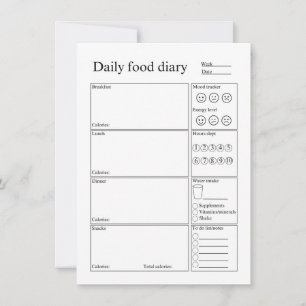 Carte De Correspondance Daily Food diary