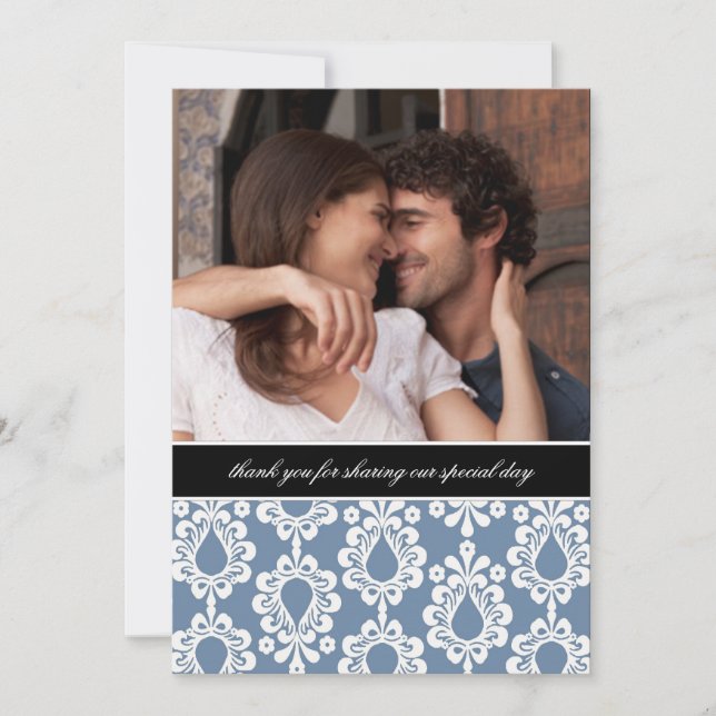 Carte De Correspondance Damask Thank You Notes {Blue} (Devant)