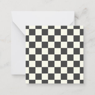 Carte De Correspondance Damier noir décalé et blanc décalé