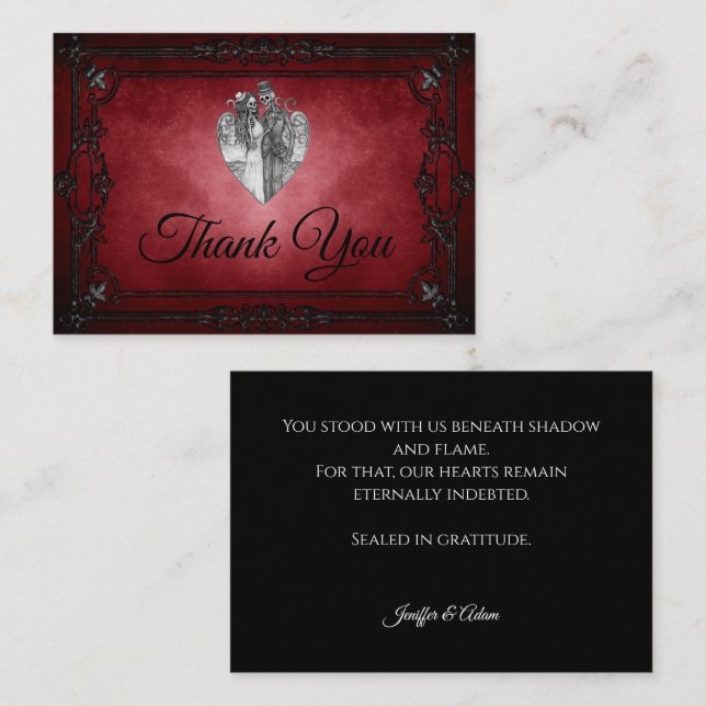 Carte De Correspondance Dark Gothic Alternative Halloween wedding (Devant / Derrière)