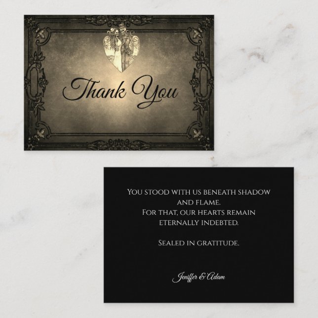 Carte De Correspondance Dark Gothic Halloween wedding (Devant / Derrière)