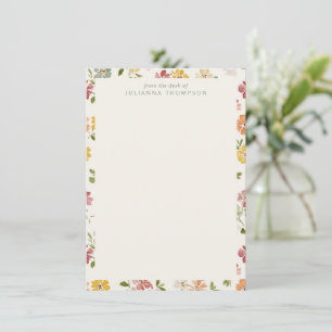 Carte De Correspondance De la part de aquarelle florale nom moderne doux