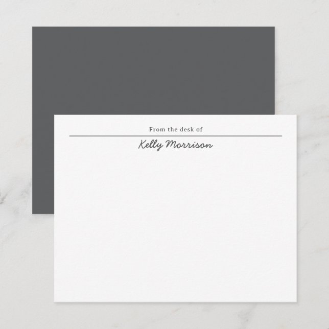 Carte De Correspondance De la part de Chic Script Personnalisé (Devant / Derrière)