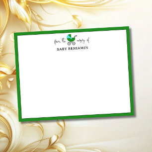 Carte de correspondance de naissance Vert Forêt
