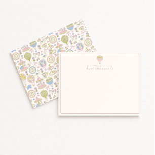 Carte de correspondance de nurserie carrousel past