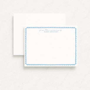 Carte de correspondance de nurserie en bleu pastel