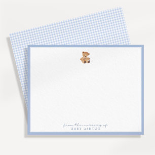 Carte de correspondance de nurserie Ourson à l'aqu