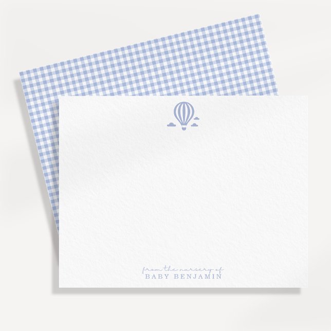 Carte de correspondance de nursery en vichy bleu a (Créateur téléchargé)