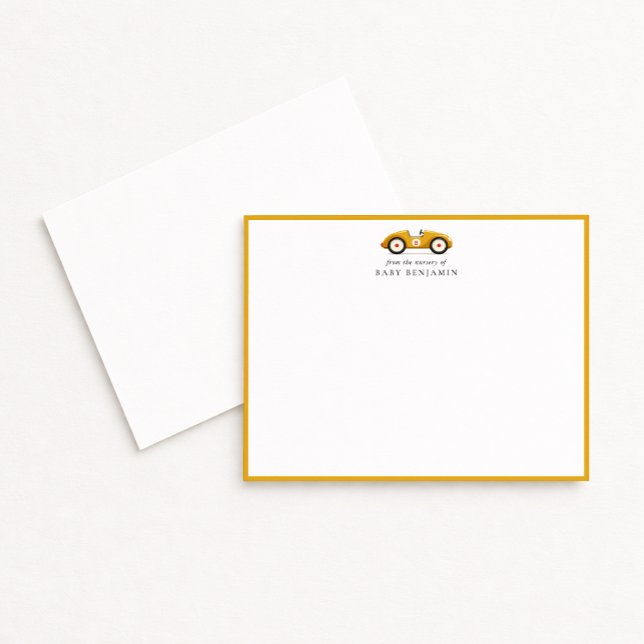 Carte de correspondance de nursery voiture rétro j (Créateur téléchargé)