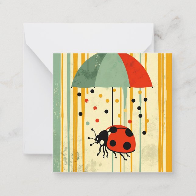 Carte De Correspondance Déchets & Plaisirs : Une arrosage de Ladybug Joy (Devant)