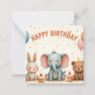 Carte De Correspondance Des Amis D'Anniversaire De Whimsical Se Réunissent